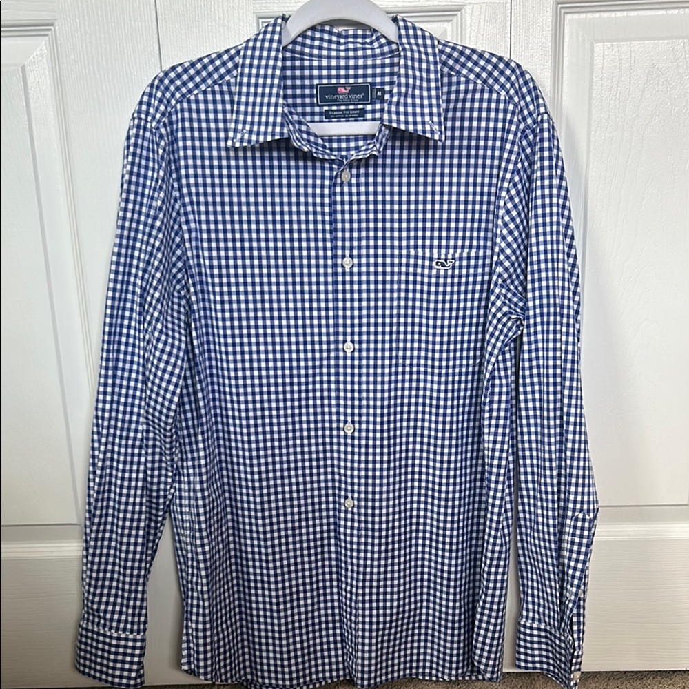 Vineyard Vines Men's Blue Gingham Shirt